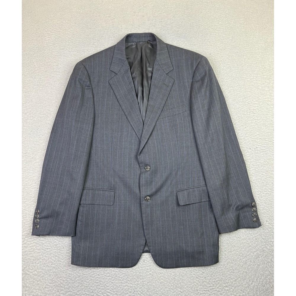 Brooks Brothers Suit Jacket Mens 42R Pinstripe 100% Wool Made Italy 2 Button